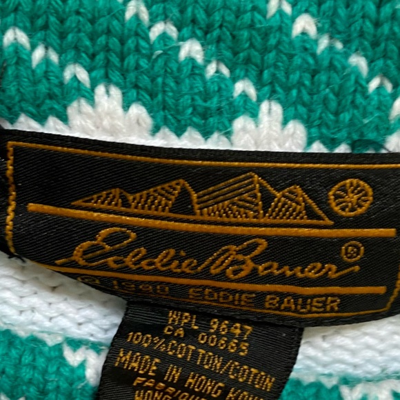 Vintage 90s Eddie Bauer Compass Crewneck Nautical Sailing Cotton Sweater - Picture 11 of 16